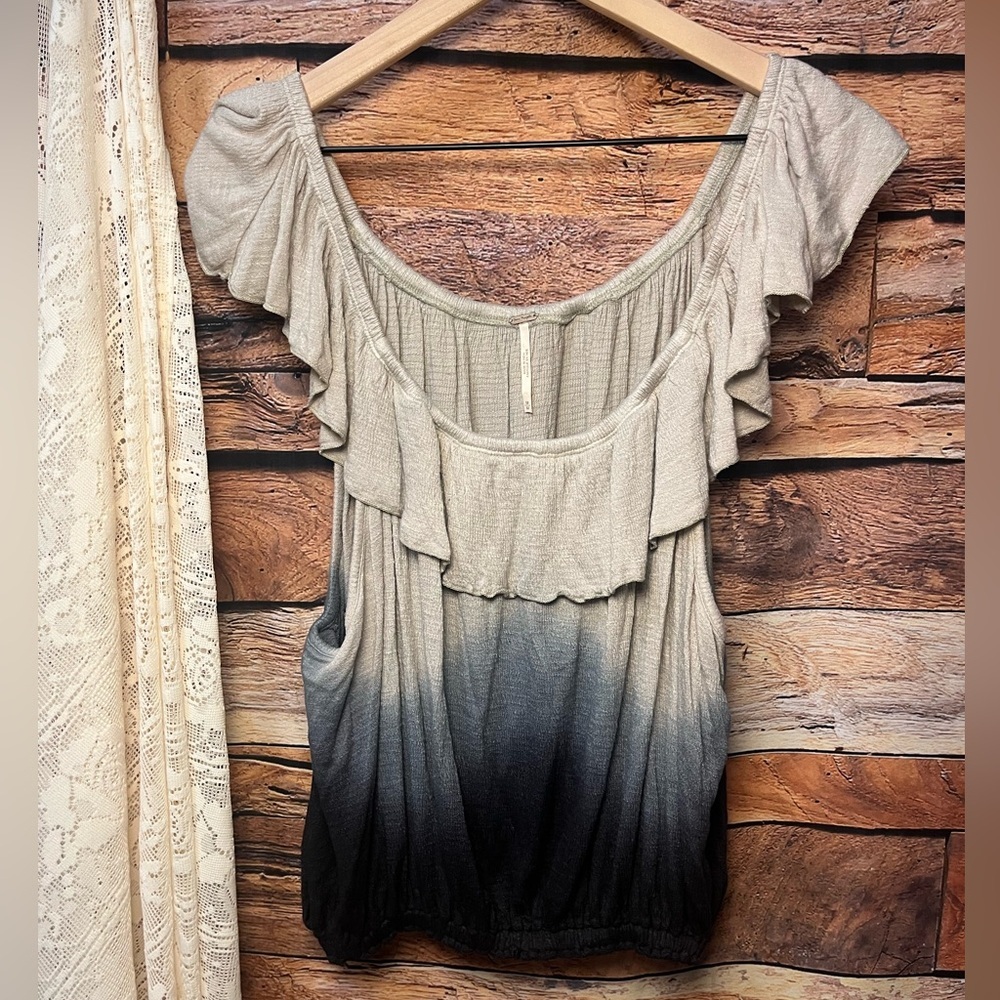 Free People Ombré Off-Shoulder Blouse (047) - Picture 3 of 9